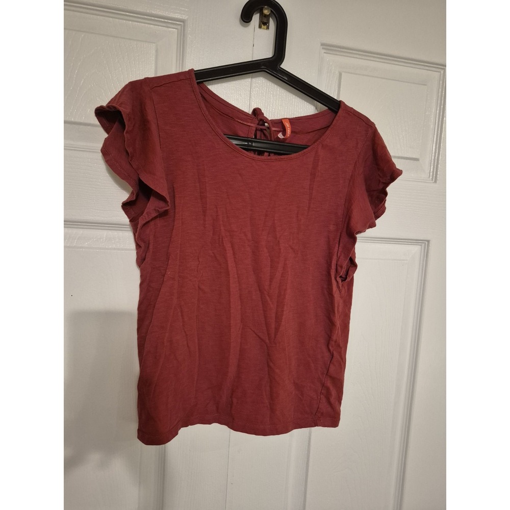 Joe Fresh Women's Blouse Shirt Top Burnt Red Size S 100% Cotton EUC‎